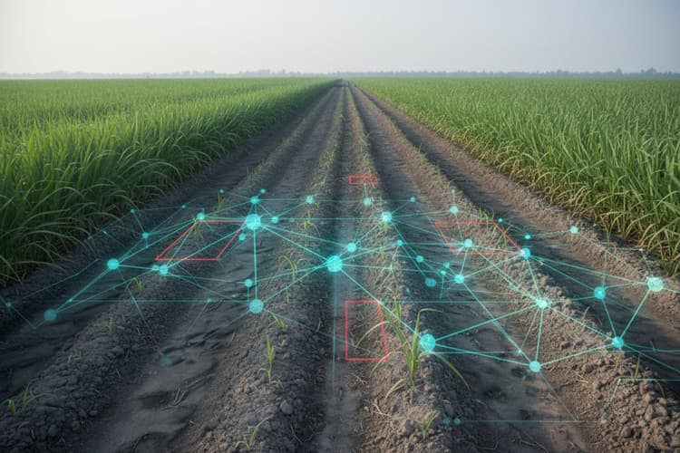 Imagem Detecção e quantificação linear de falhas de plantio em cana-de-açúcar com deep learning