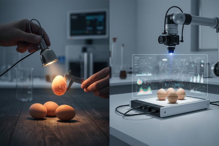 Imagem Comparação de métodos automatizados e tradicionais para avaliação da transluscência de ovos